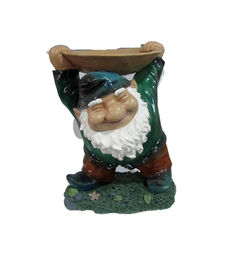 China Decorative Gnome Lifting Resin Water Fountain , Outdoor Bird Bath For Yard supplier