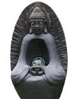 Statue Water Fountain Buddha 37" , Large Buddha Water Feature With Crystal Ball