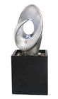 Black / Silver Color Abstract Arts Table Top Water Fountain For Indoor Ornaments