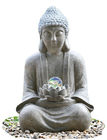 Outdoor Buddha Water Fountain For Garden , Customize Voltage Granite Color