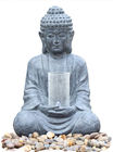 Cyan Stone Sitting Buddha Water Fountain For Home / Asian Water Fountains