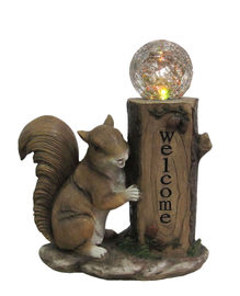 China Classical Squirrel Welcome Garden Solar Light , Animal Solar Lights Outdoor With Glass Ball supplier