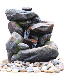 China Outdoor Rock Water Fountains , Stone Waterfall Fountain With Cement Material supplier