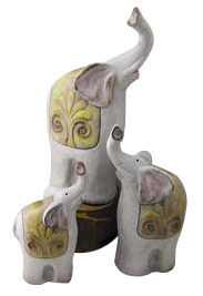 China Animal Elephants Terracotta Garden Ornaments For Outdoor / Indoor supplier