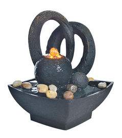 China Home Collection 8.5&quot; Resin Garden Fountains Small Desk Water Fountain With River Stone supplier