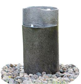 China Cylinder Shaped Cast Stone Garden Fountains / Large Outdoor Fountains  supplier