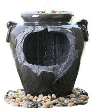 China Chinese Style Jar Asian Garden Fountains , Outdoor Cascading Water Fountains 18&quot; supplier