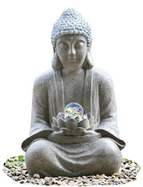 China Outdoor Buddha Water Fountain For Garden , Customize Voltage Granite Color supplier