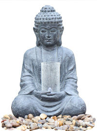 China Cyan Stone Sitting Buddha Water Fountain For Home / Asian Water Fountains supplier