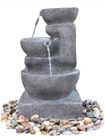 China Hand Cast Indoor / Outdoor Tiered Water Fountains In Faux Stone Bowl supplier