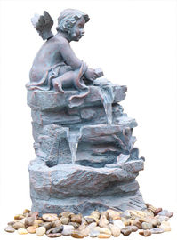 China Angel On Rock Waterfall Resin Garden Fountains with LED Light Anchor Falls Cascading supplier