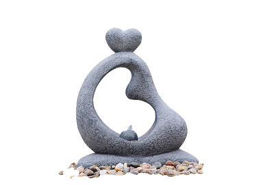 China Nature's Mark Heart Couple LED Relaxation Resin Water Fountain with Authentic River Rocks grab and go river rocks supplier