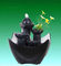 Black Tiered Battery Operated Resin Garden Fountains With Flower Pot supplier